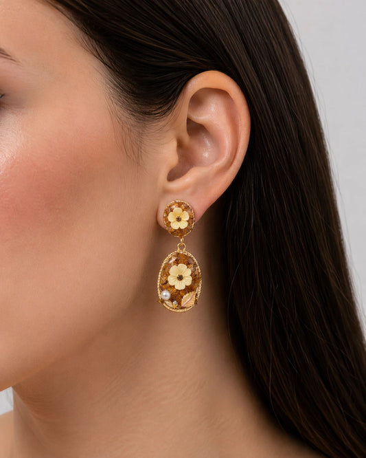 gold statement earrings