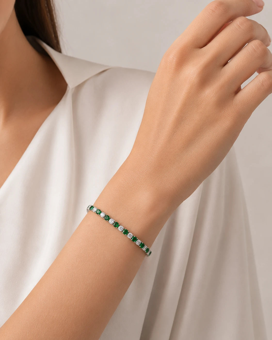 green crystal emerald tennis bracelet