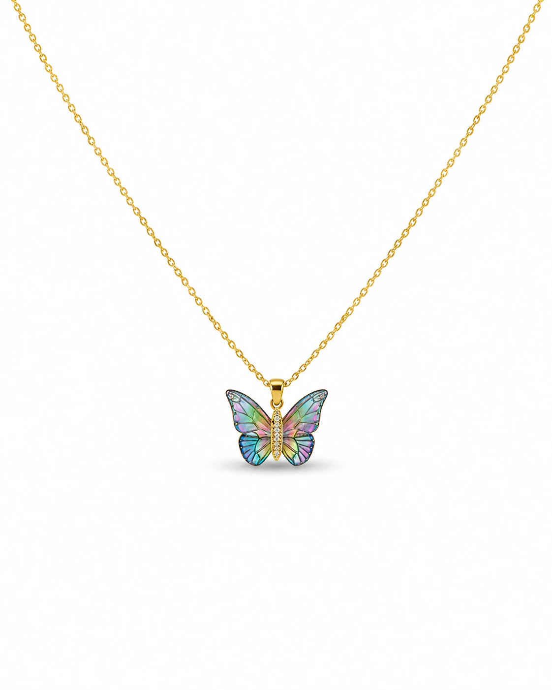 multicolor butterfly butterfly necklace