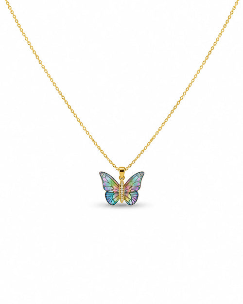 multicolor butterfly butterfly necklace