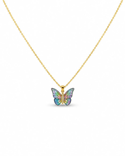multicolor butterfly butterfly necklace