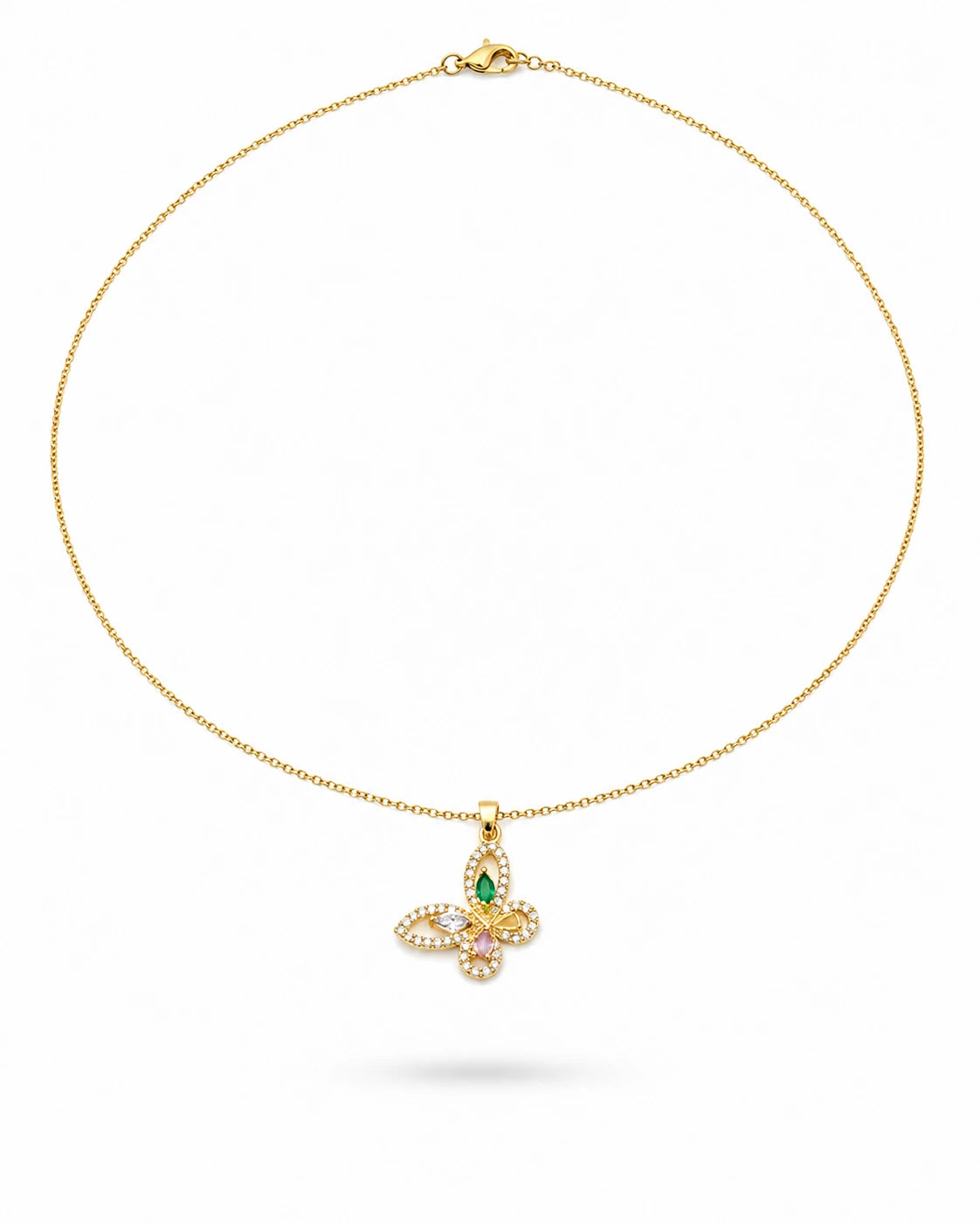 multicolor butterfly necklace