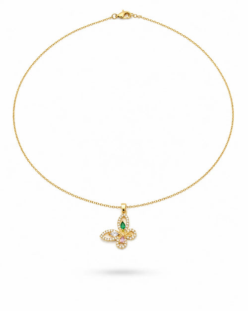 multicolor butterfly necklace