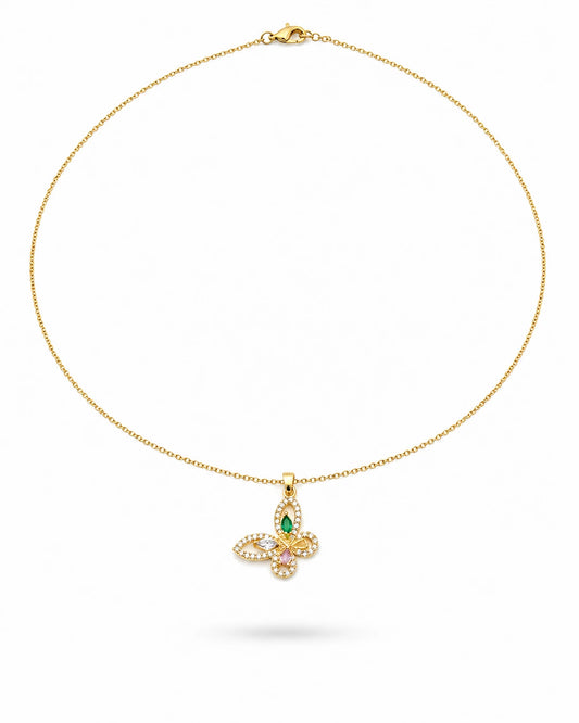 multicolor butterfly necklace