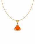 orange fan pendant necklace