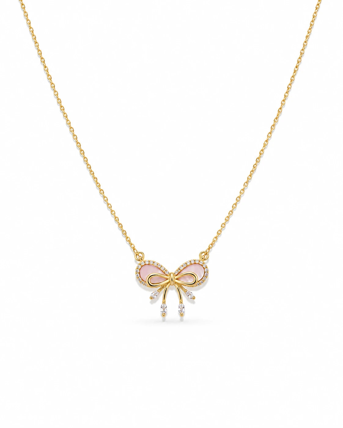 pink bow necklace