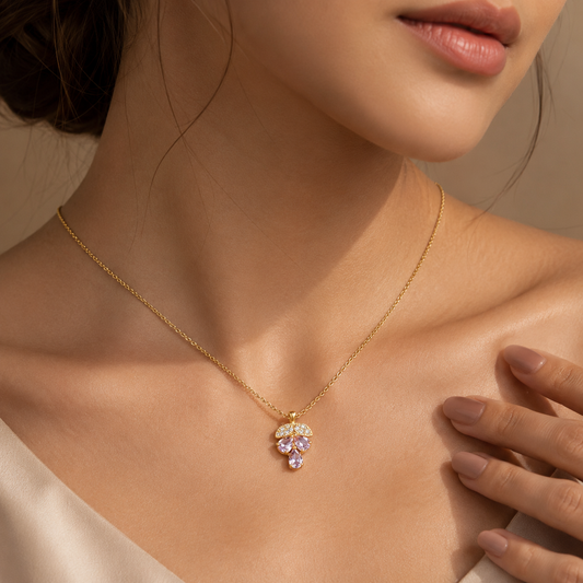 pink crystal necklace