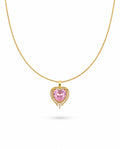 pink heart halo necklace