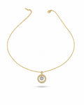 round pendant circle halo necklace