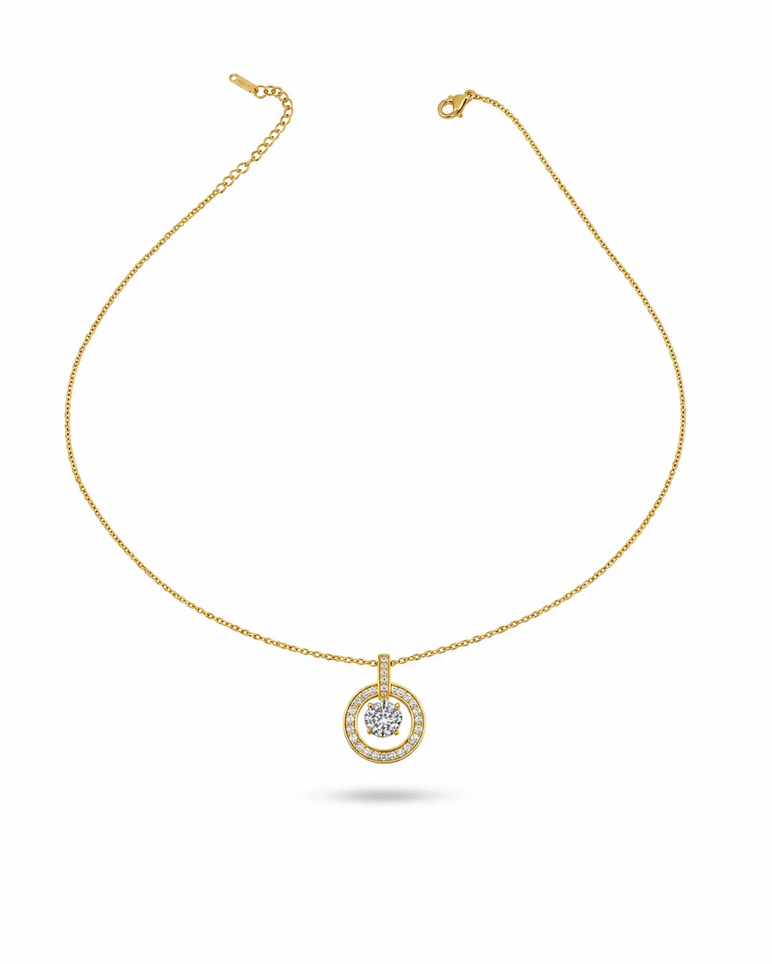 round pendant circle halo necklace
