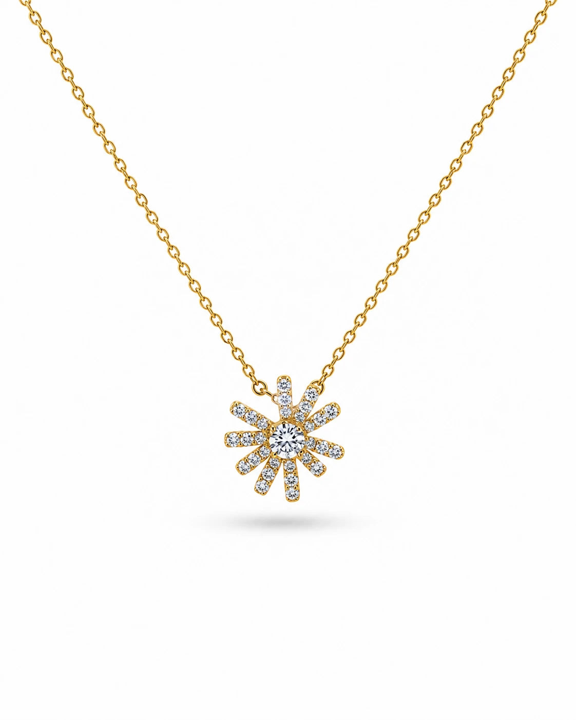 starburst crystal star necklace